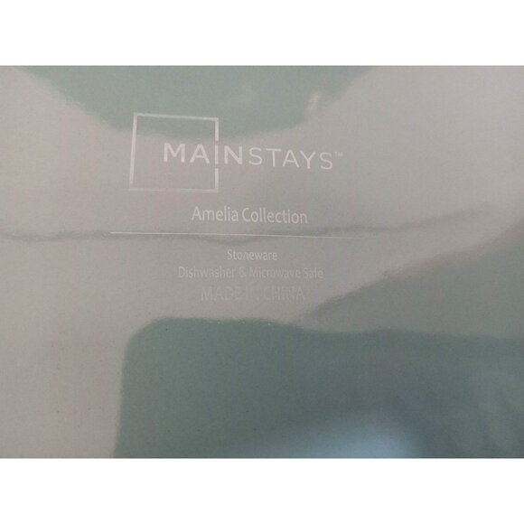 Mainstays Dinner Plate Amelia Collection Blue 11.5" Embossed Stoneware Set Of 4 - Picture 3 of 5